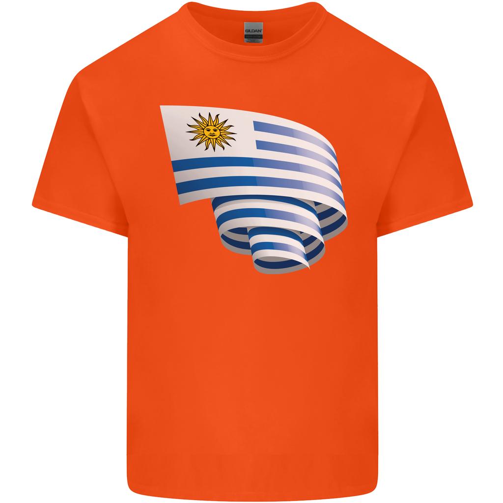 Curled Uruguay Flag Uruguayan Day Football Unisexs Light Cotton Tshirt