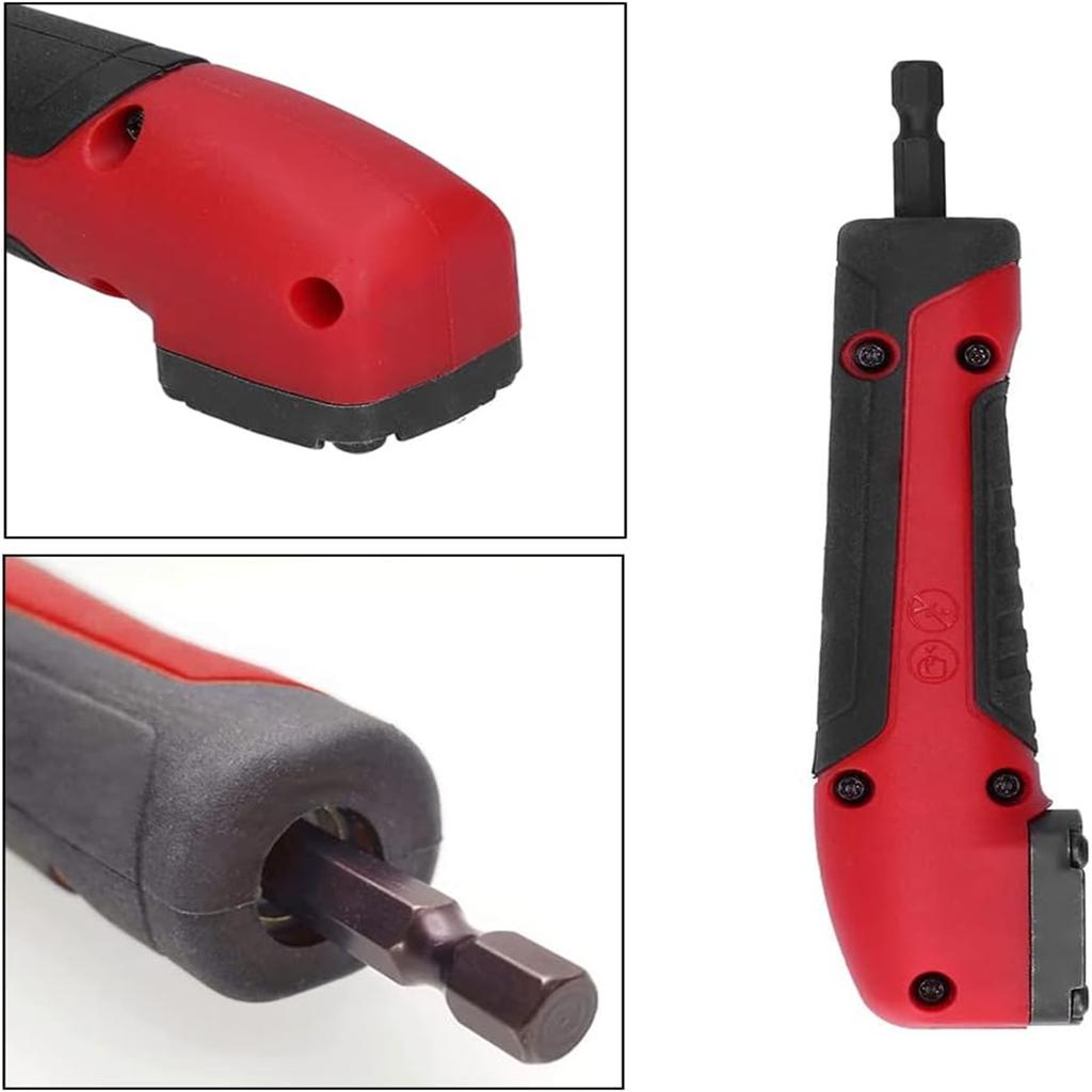 Right Angle Attachment, Screwdriver Socket Adapter Drill Bit With Ergonomic Handle, Magnetic 90 Degree Drill Bit Corner Adapter For Tight Spaces
