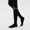 [Swa23055-01] Line Color Block Knee Socks Black