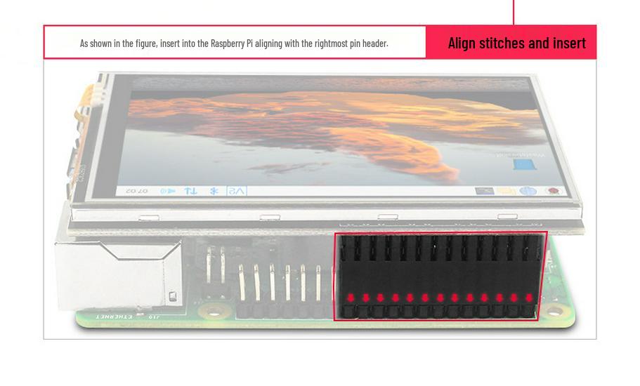 Raspberry Pi 5/4B 3,5" Touchscreen-Display 480x320 Auflösung mit GPIO, Halterung & Lüfter