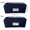 Large Capacity Stationery Bag Dark Blue Stationery Organizer Cute Denim Pencil Case  School Office