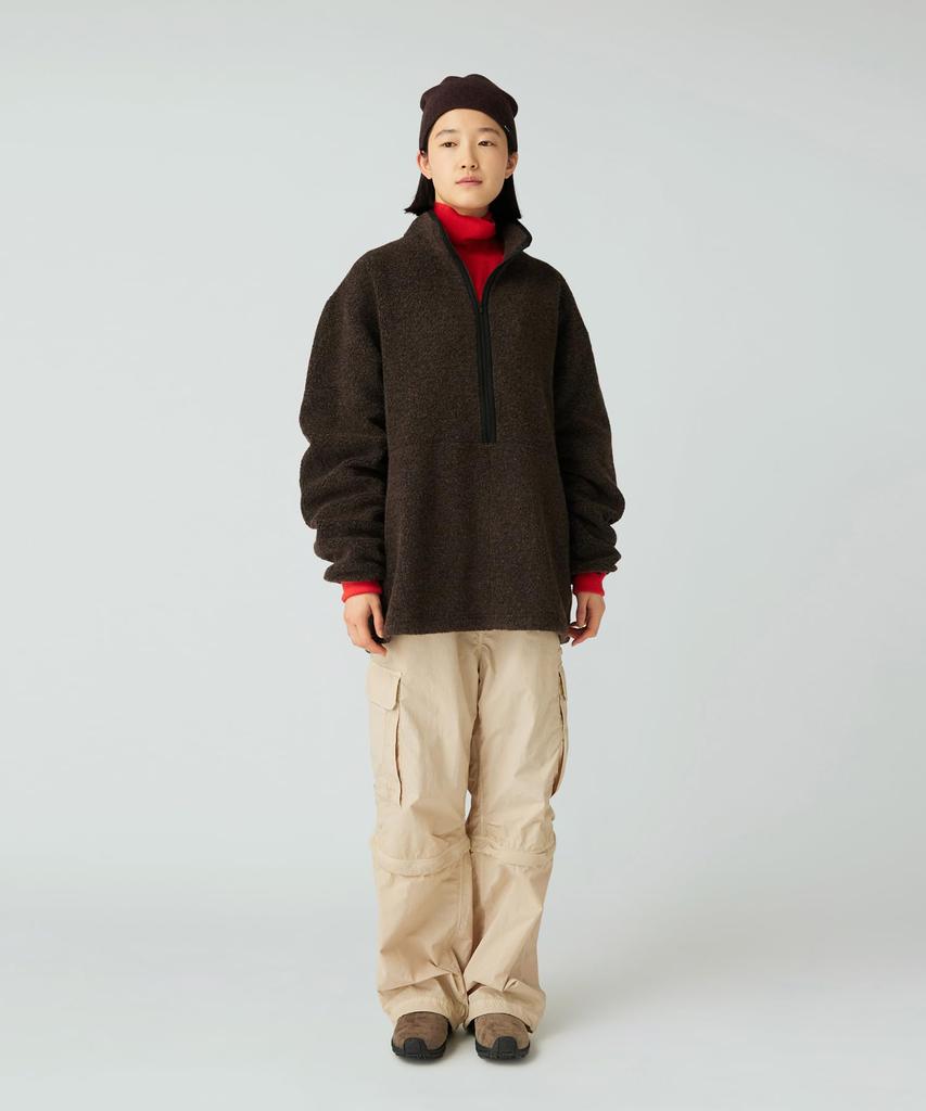 Snow Peak Recycled Wool Boa Pullover Dark Size S JK-25AU022, Top, Sweatshirt, Men's/Women's, Brown,