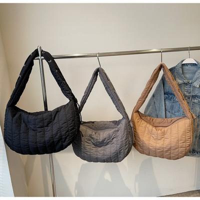 Sac fourre-tout en coton grande capacité Lazy wind pour vêtements, nouveau sac messager à bandoulière décontracté polyvalent pour femmes automne et hiver