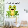 2PCS Cute Animals Toilet Seat Stickers Self-Adhesive Frogs and Lettering Toilet Lid Decals DIY Removable Smile Frog Quotes Toilets Stickers for