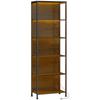 Bookshelf with 5 Levels, Standing Shelf with LED Lighting, 7 Light Colors, for Living Room, 60 x 30 x 179 cm Black