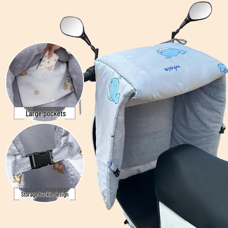 Winter Fleece-Lined Waterproof Electric Motorcycle Windshield