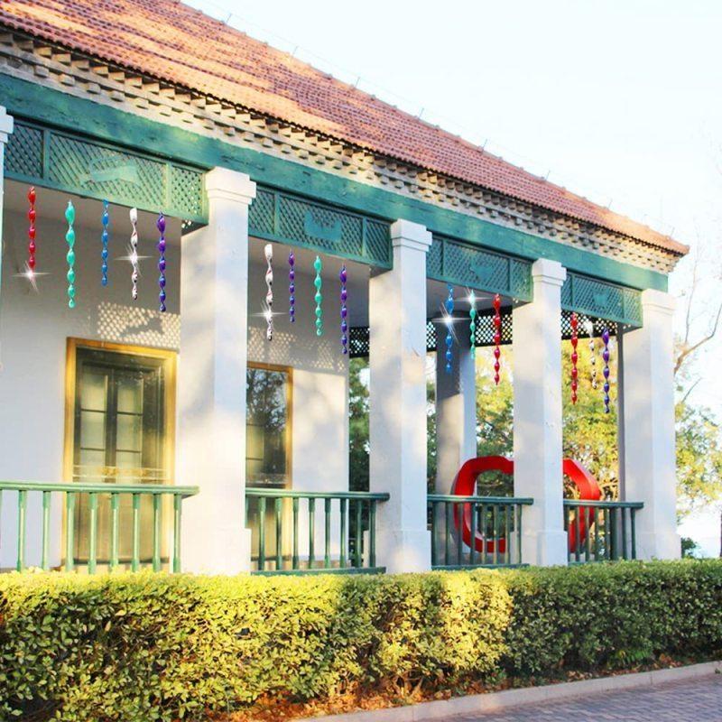 10Pcs Reflective Bird Deterrent Rods 30cm Hanging Bird Repellents Reflective Wind Spiral Rod Garden Anti-bird Protection