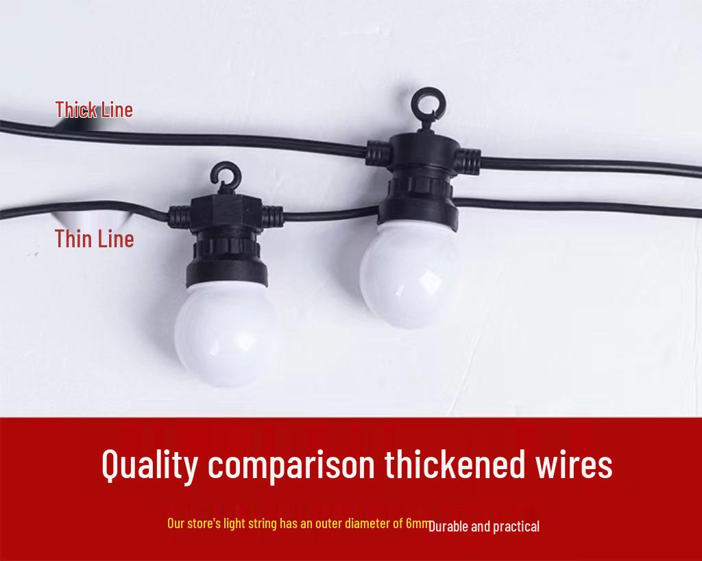 G50 Waterproof LED Solar String Lights for Outdoor Camping, Tents, and Courtyard Decoration.
