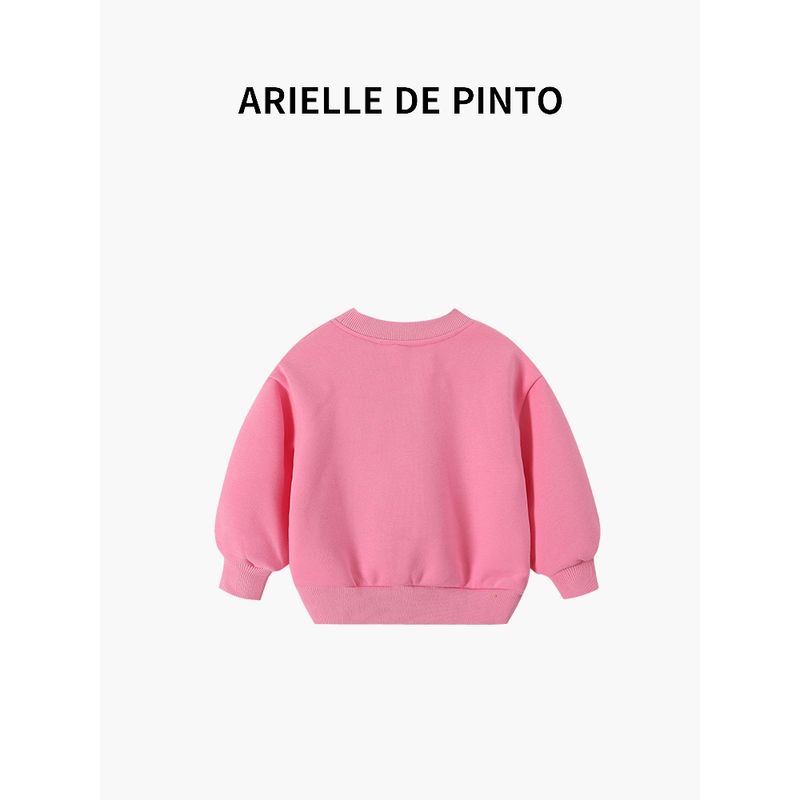 French Arielle De Pinto Sweatshirt for Girls, Autumn and Winter Style, Stylish Girl's Fleece-Lined Thick Cookie Sweatshirt, Trendy