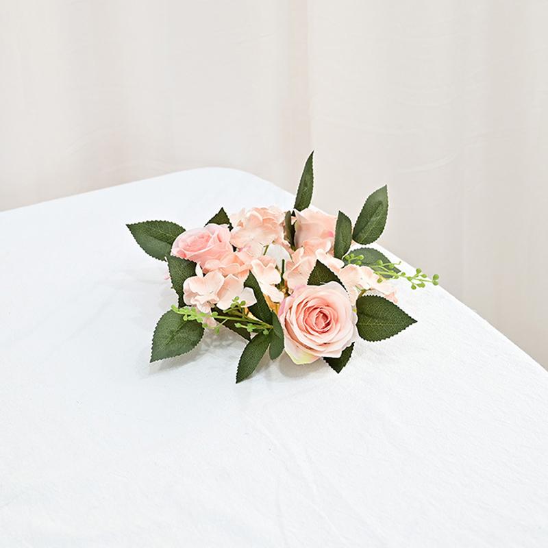 1PC/20CM Artificial Silk Flowers wreath for candlestick Candlestick Garland Simulation Rose Garland