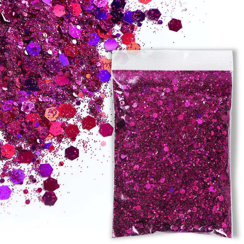 50G Glitter Mixed Hexagon Colorful Sequin Powder DIY Handmade Jewelry Epoxy Resin Making For Mold Nails Craft Accessories