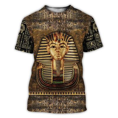 Trička Starověký Egypt Egyptský Symbol Faraon 3D Tisk Pánské Dámské Módní Nadměrné Tričko s Krátkým Rukávem Dětská Trička Topy Oblečení