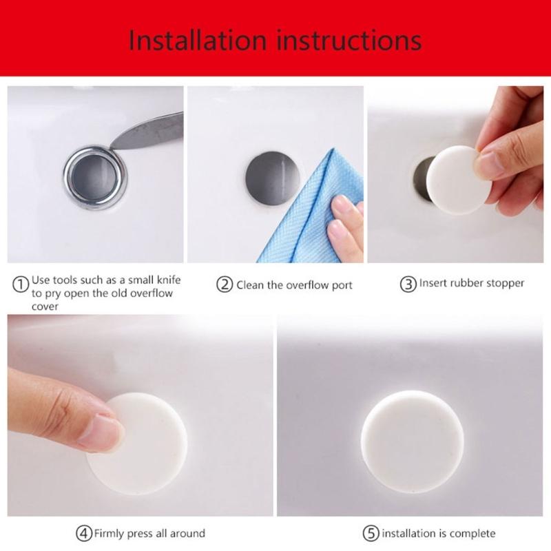 10 Pezzi Tappi di Gomma per Lavandini Tappo di Tenuta Tappo di Scarico per Vasca da Bagno Tappi di Scarico di Troppopieno per Lavandino Accessori da Bagno
