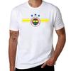 Stripes Of My Heart Fenerbahce Turkey Tshirt Work Outdoor Short Sleeve Tee
