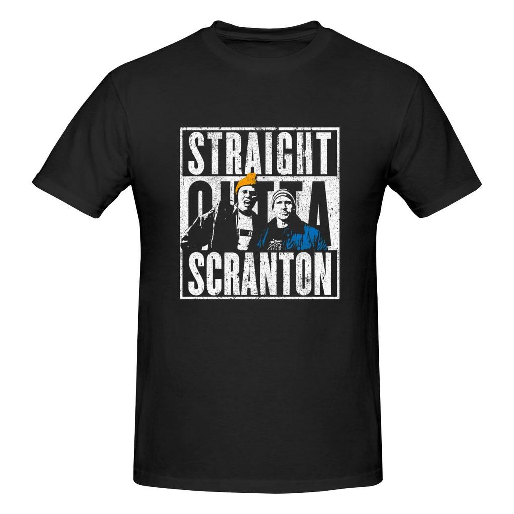 Straight Outta Scranton Lazy Scranton Wrinkleresistant Tshirt Niche Street Dark Color Schemes Shirt