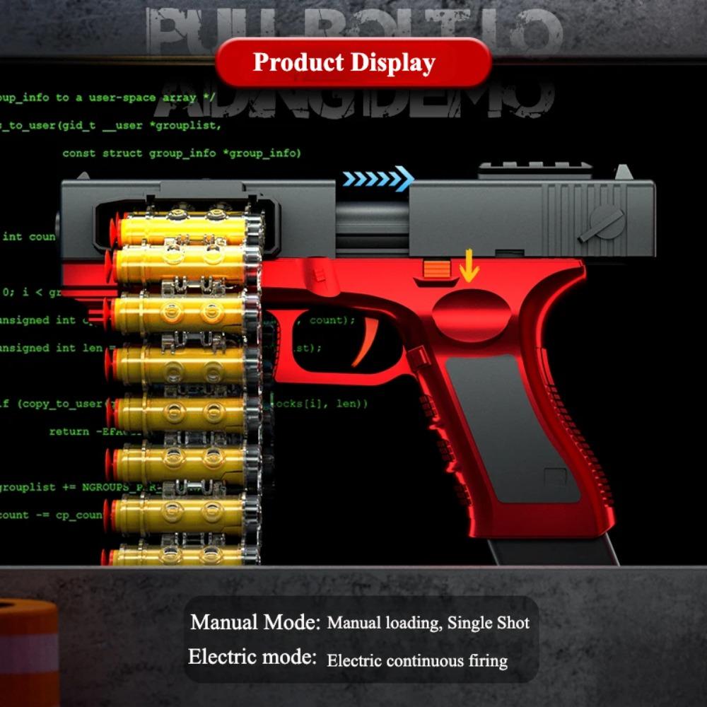 ManualElectric Continuous Firing Safety Shell Soft-Bullet Toy Gun with Bullet Chain Outdoor Shooting Game for Children Gift