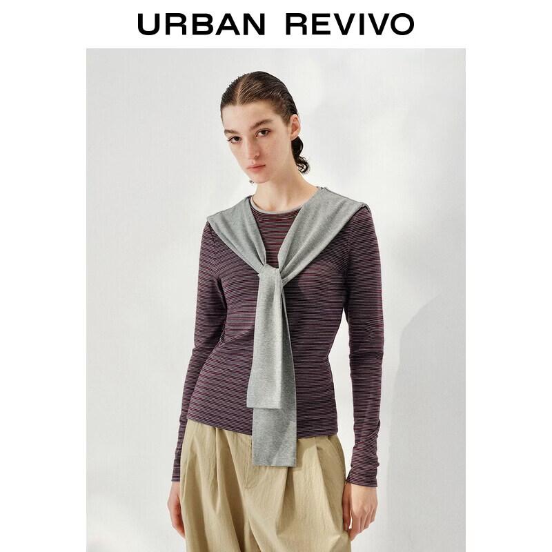 

UR Women s Shawl Tie Two-Piece Slim-Fit T-Shirt S