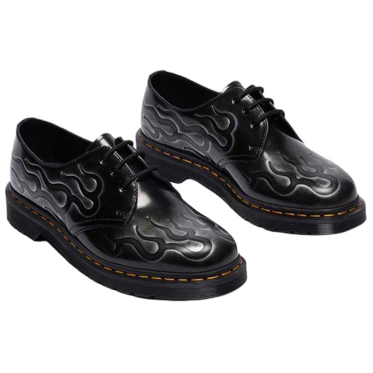 Dr. Martens 1461 Leather Comfortable Lace-Up Low-Top Casual Shoes Unisex Casual Shoes Black Silver 41765020