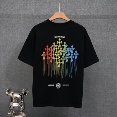 DT85 CHROME HEARTS 2026 Summer New High Quality Cotton Round Neck Loose Large Size Men's and Women's T-shirt Couple T-shirt