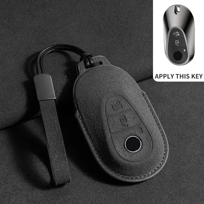 Leather Car Key Case for Mercedes Benz E Class W213 W205 E200 E260 E300 E320 AMG CLA 2018 2019 2020 Remote Suede Fob Shell Case