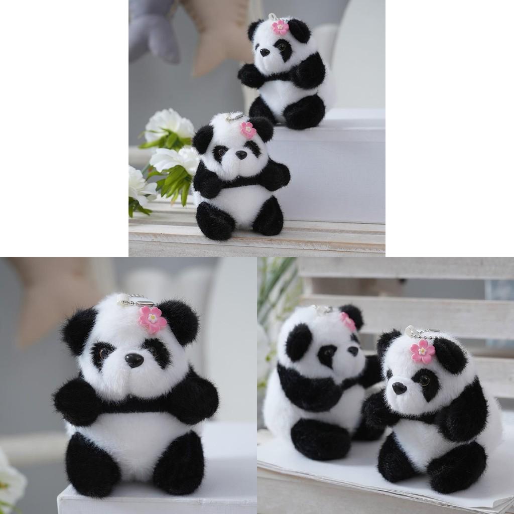Backpack Plush Panda Pendant Keychain Cartoon Bag Decorations Toy Gift Kids