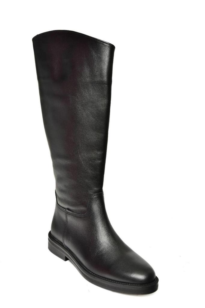 Women Modern Stylish Fashion Boots Boots Faux Leather Black Flat Sole Boots