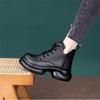 Soft Leather Lace-up Thick-soled Heightening Martin Boots 2025 Autumn New Retro British Style Round Head Thin Versatile Women's Boots