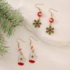 New Arrivals Christmas Santa Claus Snow Bow Flower Wreath Gloves Earrings For Women
