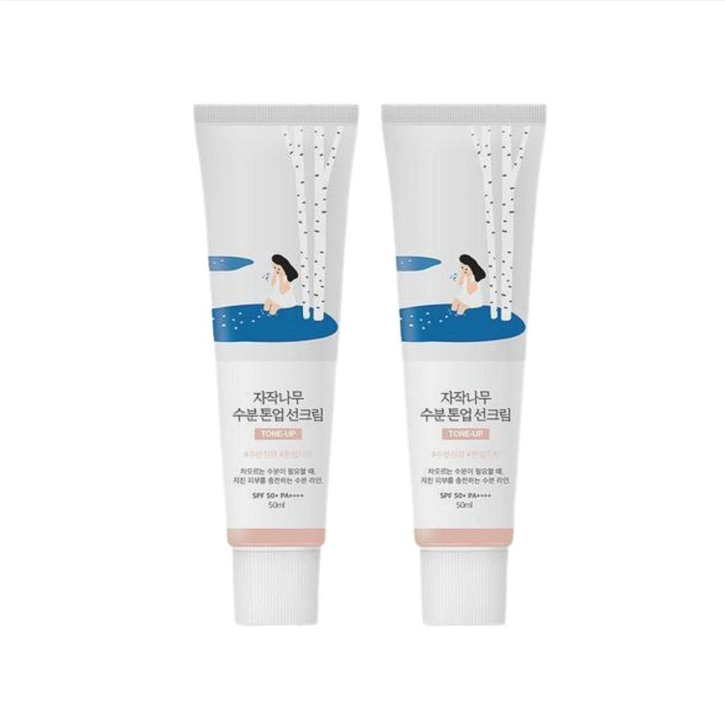 ROUND LAB Birch Juice Moisturizing Tone Up Sun Cream SPF50+ PA++++ 50mL*2EA