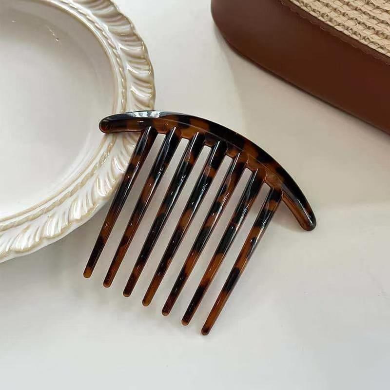 Multiple Strands Hair on The Back of The Head Fixed with A Leopard Print Hair Accessory Versatile Hair Comb Insert Comb Hairpin