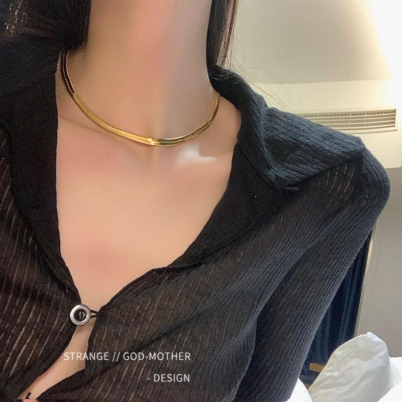 Snake bone chain necklace women's summer simple ins tide cold wind sweet collarbone chain neck chain accessories