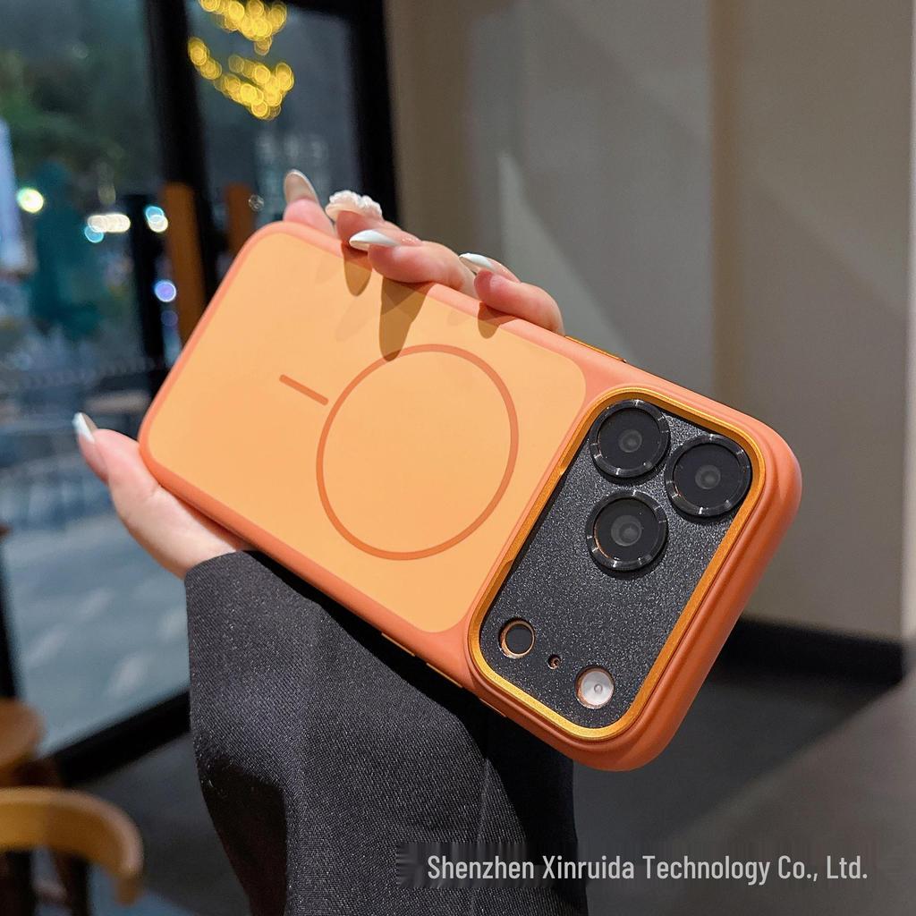 iPhone 17 Pro Max Skin-Feel Matte Case with Two-Tone Ring, Magnetic Absorption, and Drop-Proof Protection