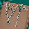 Jewelry High-end Crystal Gem Ladies Water Drop Necklace Earrings Bracelet Ring