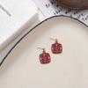 No Pierced Earrings, Chinese Style Red Xi Earrings, New Festive and Trendy Temperament, Simple Fu Character Stud Earrings, Earrings, Earrings.