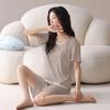 Pajamas with Chest Pads Women's 1011 New Summer Modal Short-sleeved Small Ice Silk Cotton and Silk Integrated Loungewear