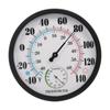 10" Thermometer Hygrometer Round Black Wall Mount Temperature and Humidity Monitor Outdoor Thermometer Hygrometer for Patio Home