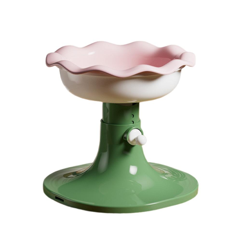 

Регулируемая по высоте миска для корма для домашних животных в форме цветка, миска для воды для домашних животных, милая кошачья миска, уход за домашними животными розовый зеленый