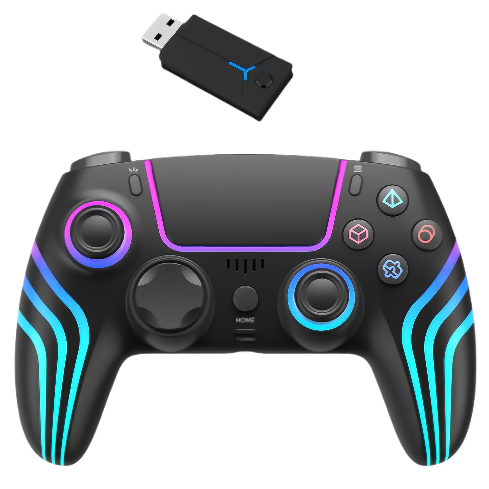 

New Wireless Controller for PS5 Compatible with Steam and Features include smooth Bluetooth dual gyro durable a headphone Turbo and zero Compatible чорний
