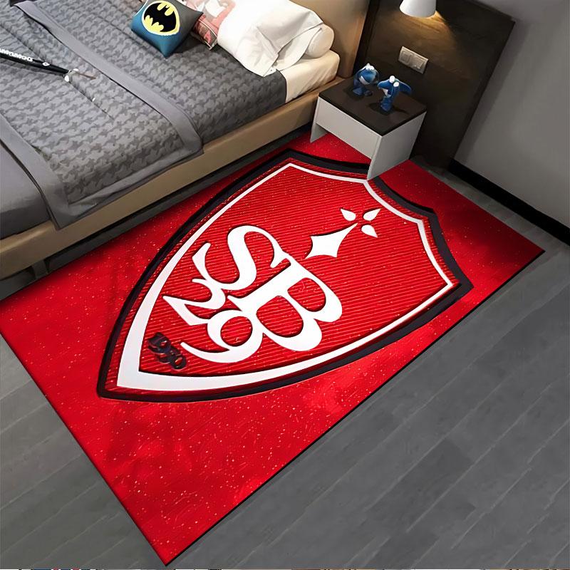 Red Shield Emblem Design suitable as a non-slip mat for the living room or bedroom sofa