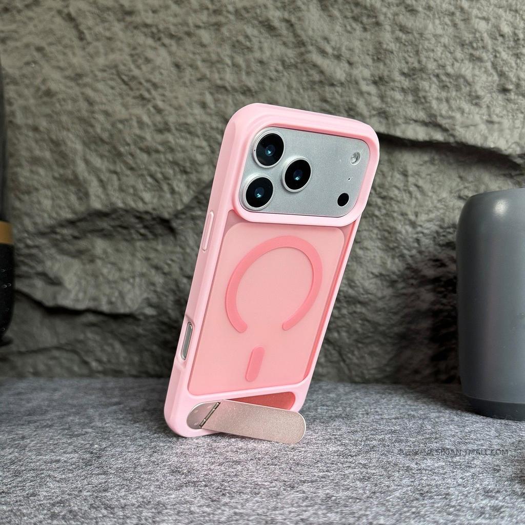 Skin Feeling One-word Magnetic Suction Bracket Is Suitable for iPhone17PROMAX Mobile Phone Case Apple 16 Advanced Creative Protective Case