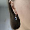 Silver Earrings with Nano Sapphire 2.113ct (2188940)