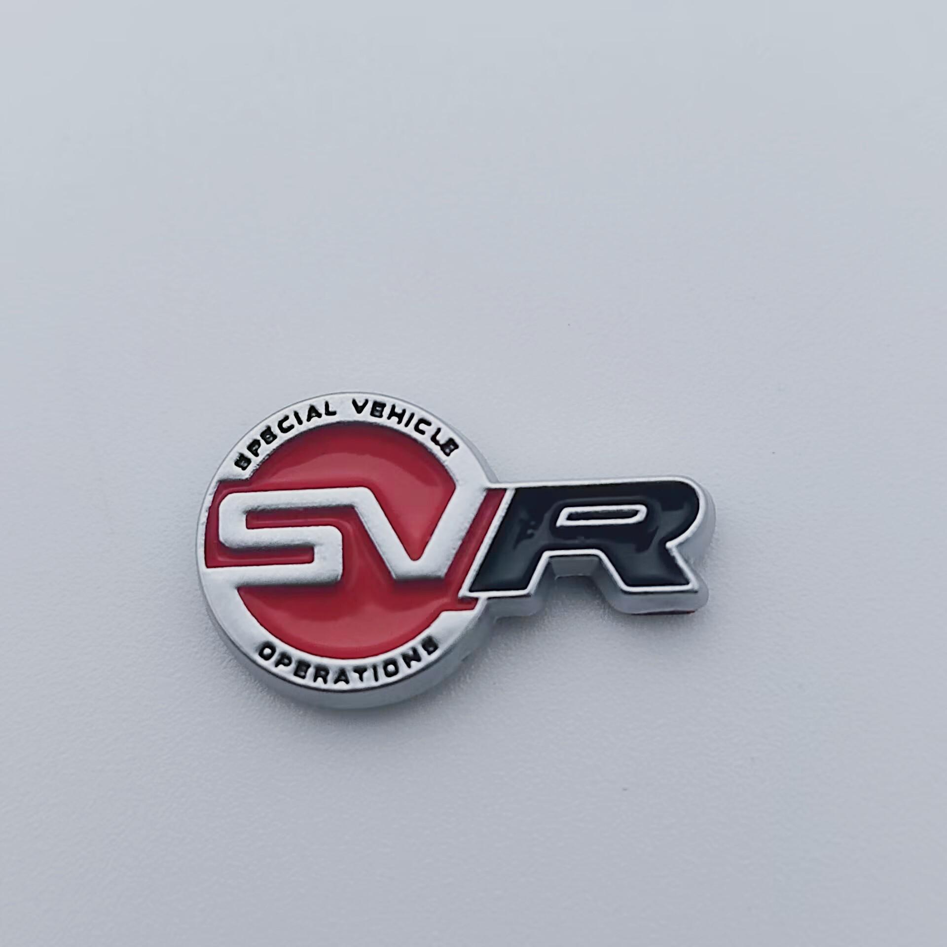 

2pcs 3D High-Quality Aluminium SVR Logo Car Steering Wheel Dashboard Emblem Sticker For Discovery Sport Evoque Defender Sticker 2pcs SVR червоний колір чорний