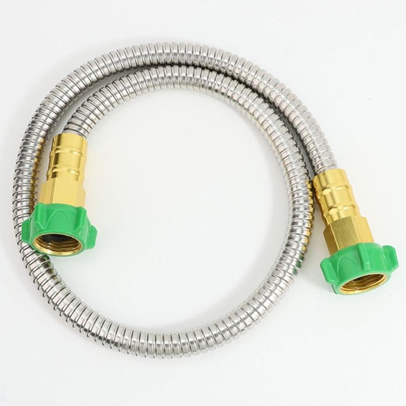Stainless Steel Garden Leader Hose Female to Female Leader Hose Leakproof Flexible Water Hose Water Pipe Connection