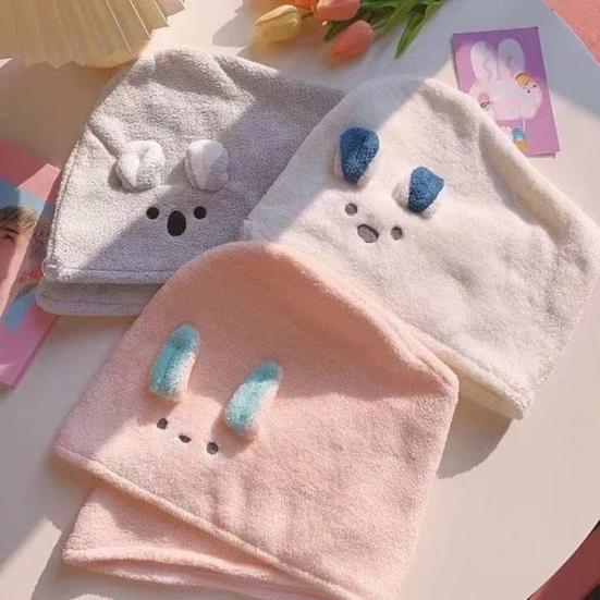 Mikrofaser Haarwickel Damen Koala Haartrockentuch mit Knopf Saugfähig Schnelltrocknend Haarhandtuch Turban Reduziert Frizz für Bad Dusche Spa