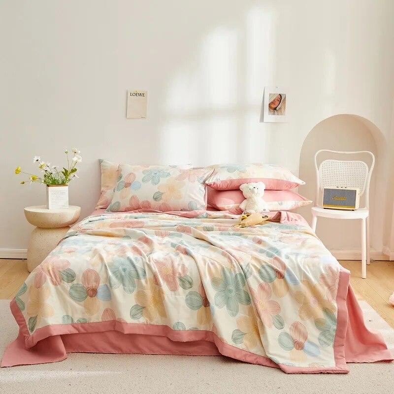 Summer Thin Cool Quilt Bedding Home Textiles Children Student Dormitory Cartoon Soft Comfortable Blanket Air-conditioning Quilt