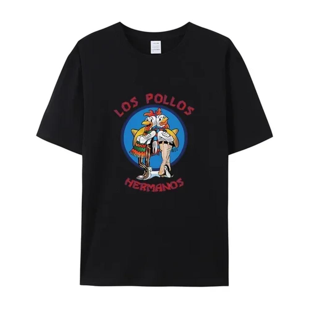 Men's T-shirt LOS POLLOS Hermanos Funny Printed Men Fashion Casual Short Sleeves Cotton Breathable T-shirt Chicken Brothers Tee