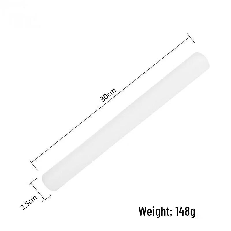 Ru Han 50cm White PP and Silicone Rolling Pin