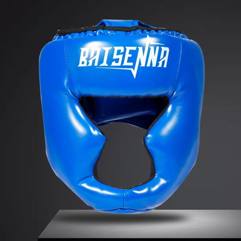 Boxerská helma Kožená Karate Muay Thai Sanda Tréninková pro Dospělé Děti Chránič hlavy Helmy Taekwondo Plně kryté Zesílené Muži Ženy
