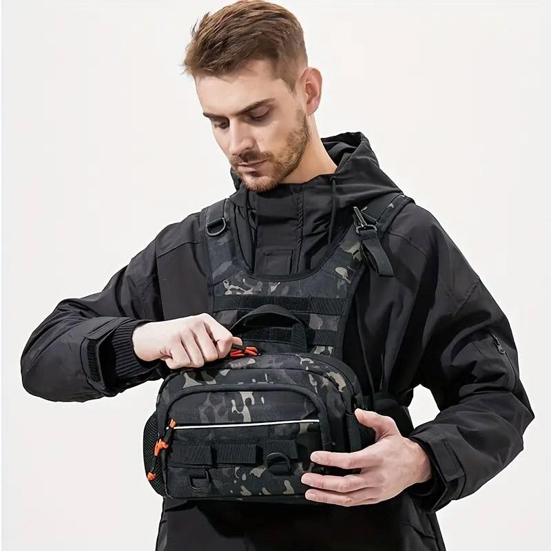 Fishing Lure Front Chest Vest Travel Backpack Camping Hiking Outdoor Cycling Mountaineering Gear Tackle Bag for Men Sac