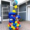 35-Piece Sonic the Hedgehog Cartoon Character Boys’ Balloon Kit – Number Combo Foil Balloons for Birthday Party, Baby Gift